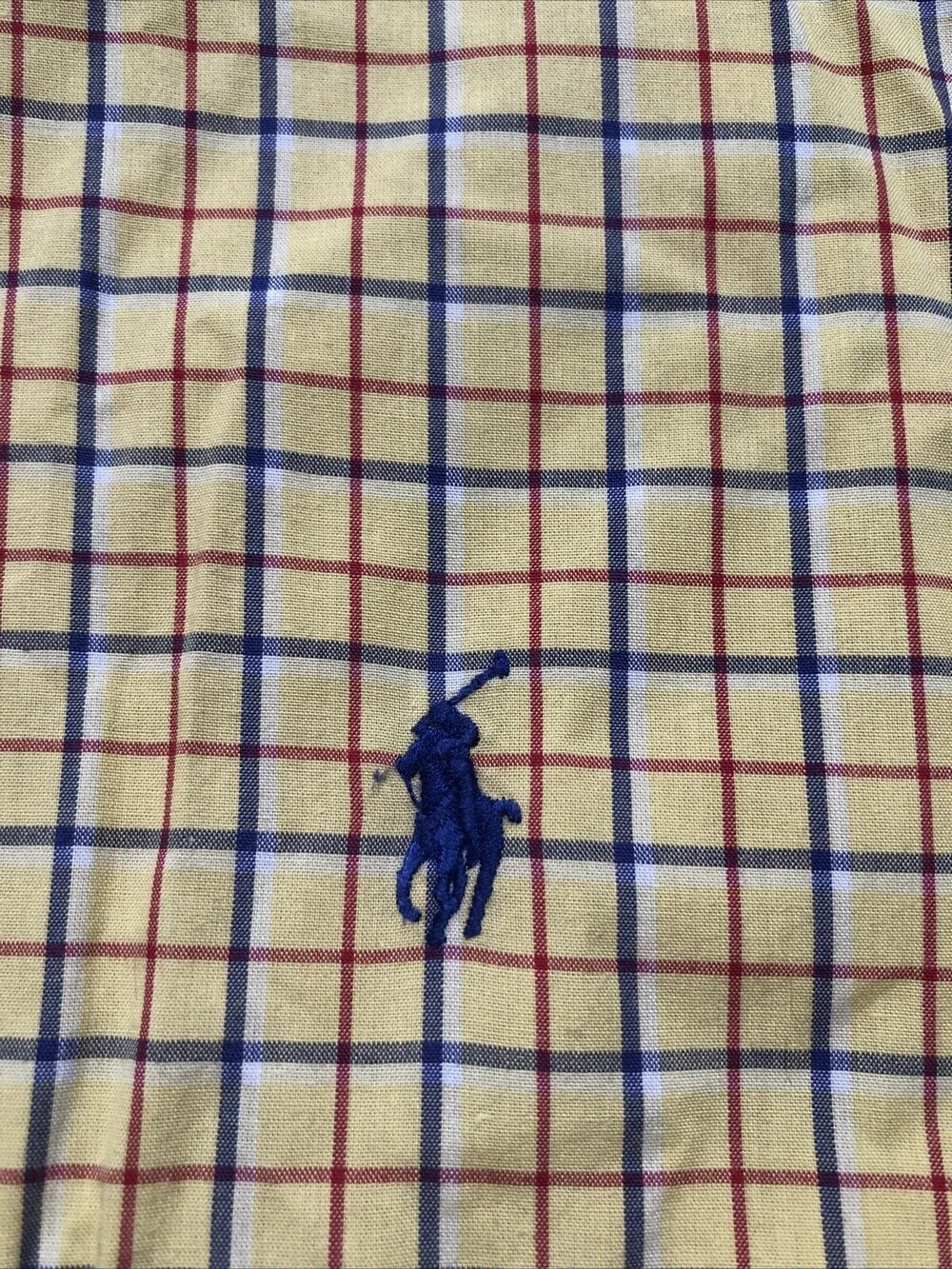 Polo Ralph Lauren Shirt Men's XL Yellow Plaid Short Sleeve Blake Fit